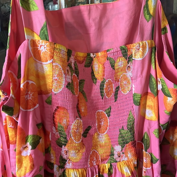 Talbots tiered maxi dress with lemons and oranges - Picture 3 of 4